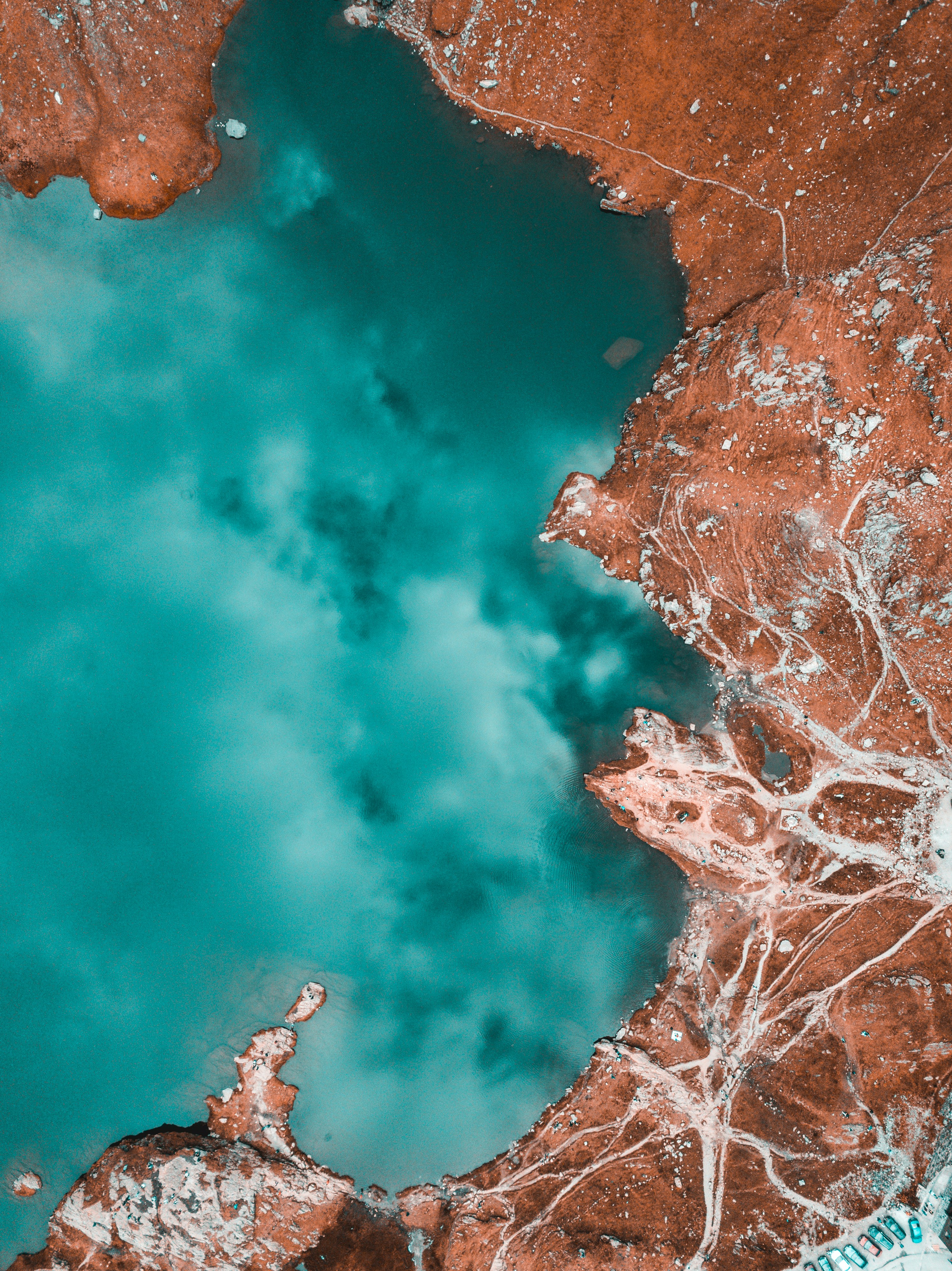 aerial view of seashore